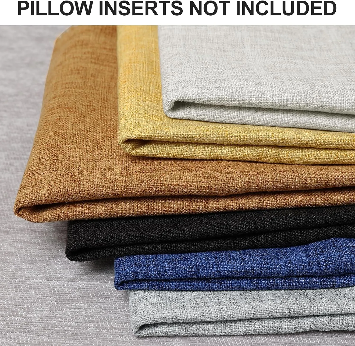decorUhome Decorative Outdoor Throw Pillow Covers 26x26 Set of 2, Square Linen Rustic Neutral Farmhouse Pillow Covers with Stitched Edge for Couch, Sofa, Living Room, Black