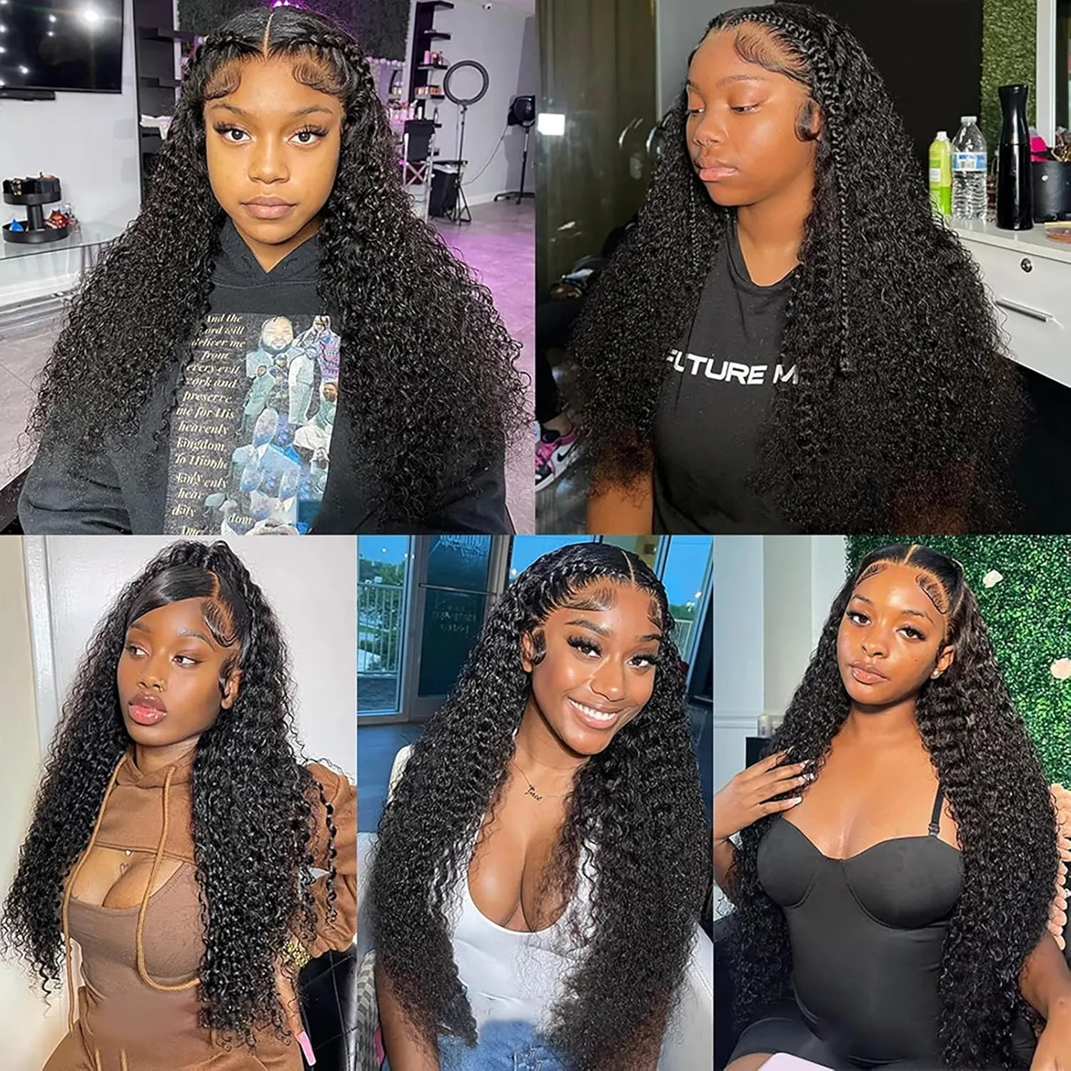 Deep Wave Lace Front Wigs Human Hair 180 Density 13x4 HD Transparent Frontal Wigs Human Hair for Women Deep Curly Glueless Wigs Human Hair Pre Plucked with Baby Hair 24Inch