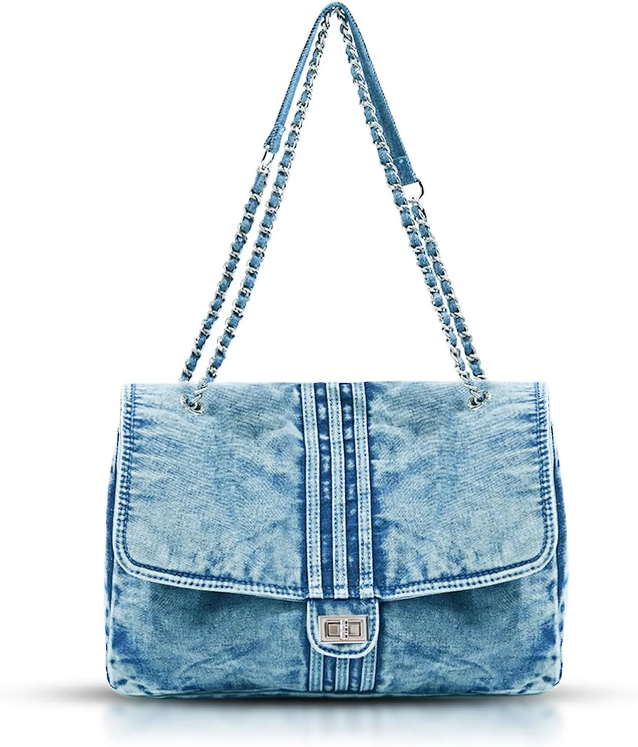 Denim Purse, Shoulder Bag, Soft Handbag Tote Bag, Vintage Purse for Women Vacation Travel Daily Matching