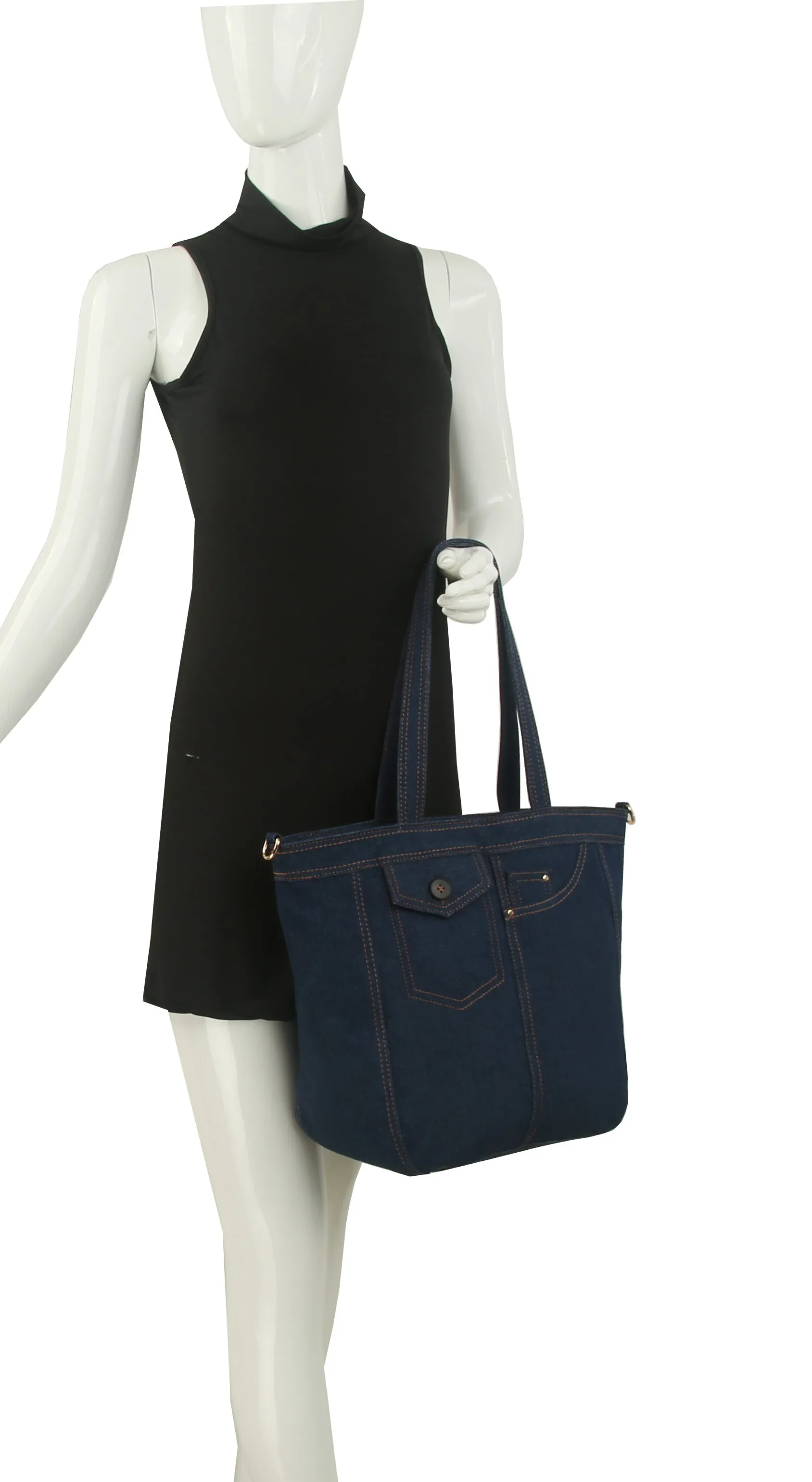 Denim Tote Bag Shoulder Hobo Purse