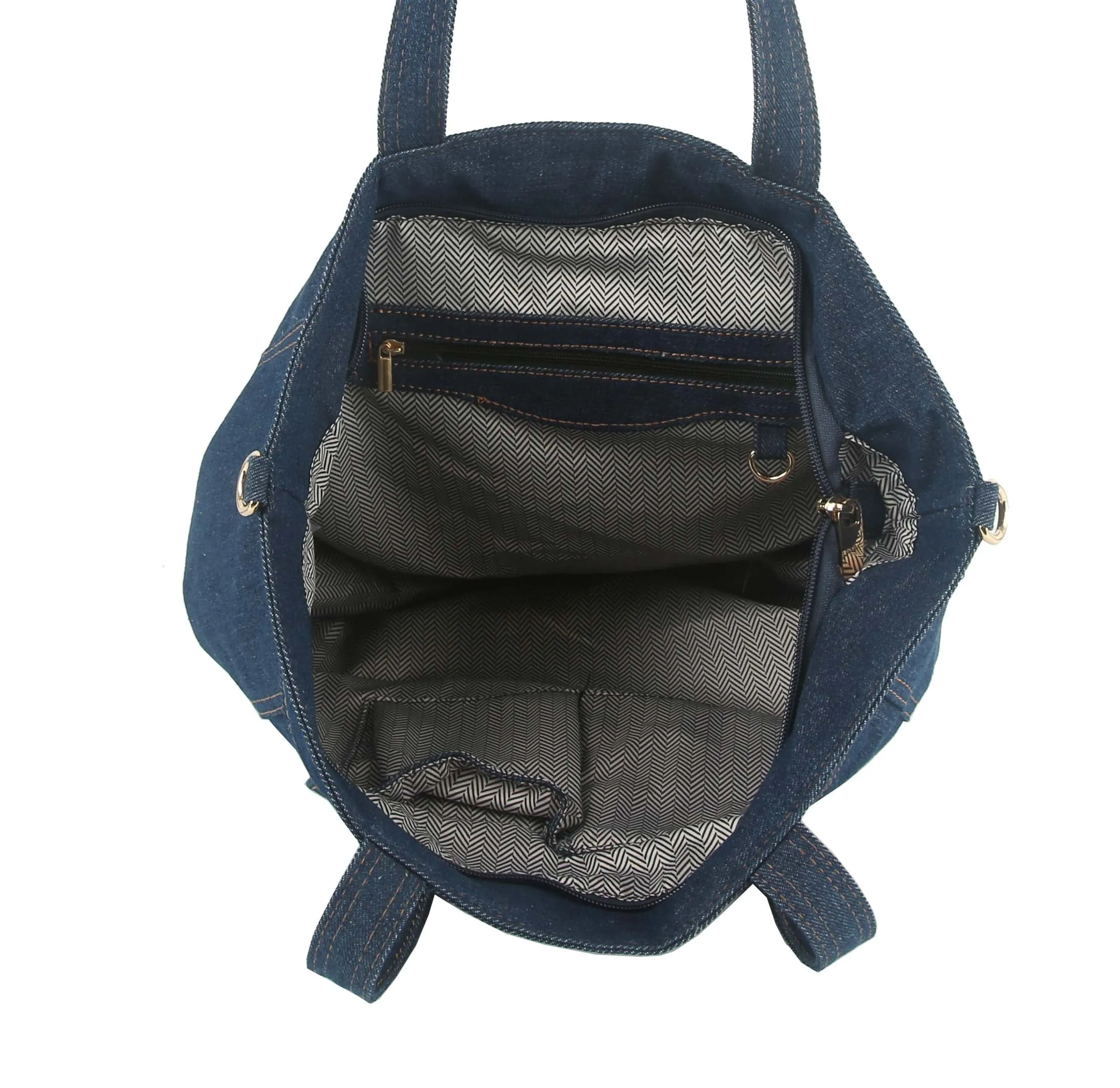 Denim Tote Bag Shoulder Hobo Purse
