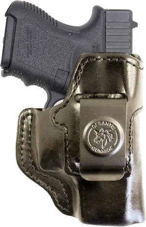 Desantis Inside Heat IWB Holster - Concealed Carry Gun Holster, Leather Holster IWB for Pistols, Compatible with The Glock 26, 27, 36 - Right Hand Draw, Black