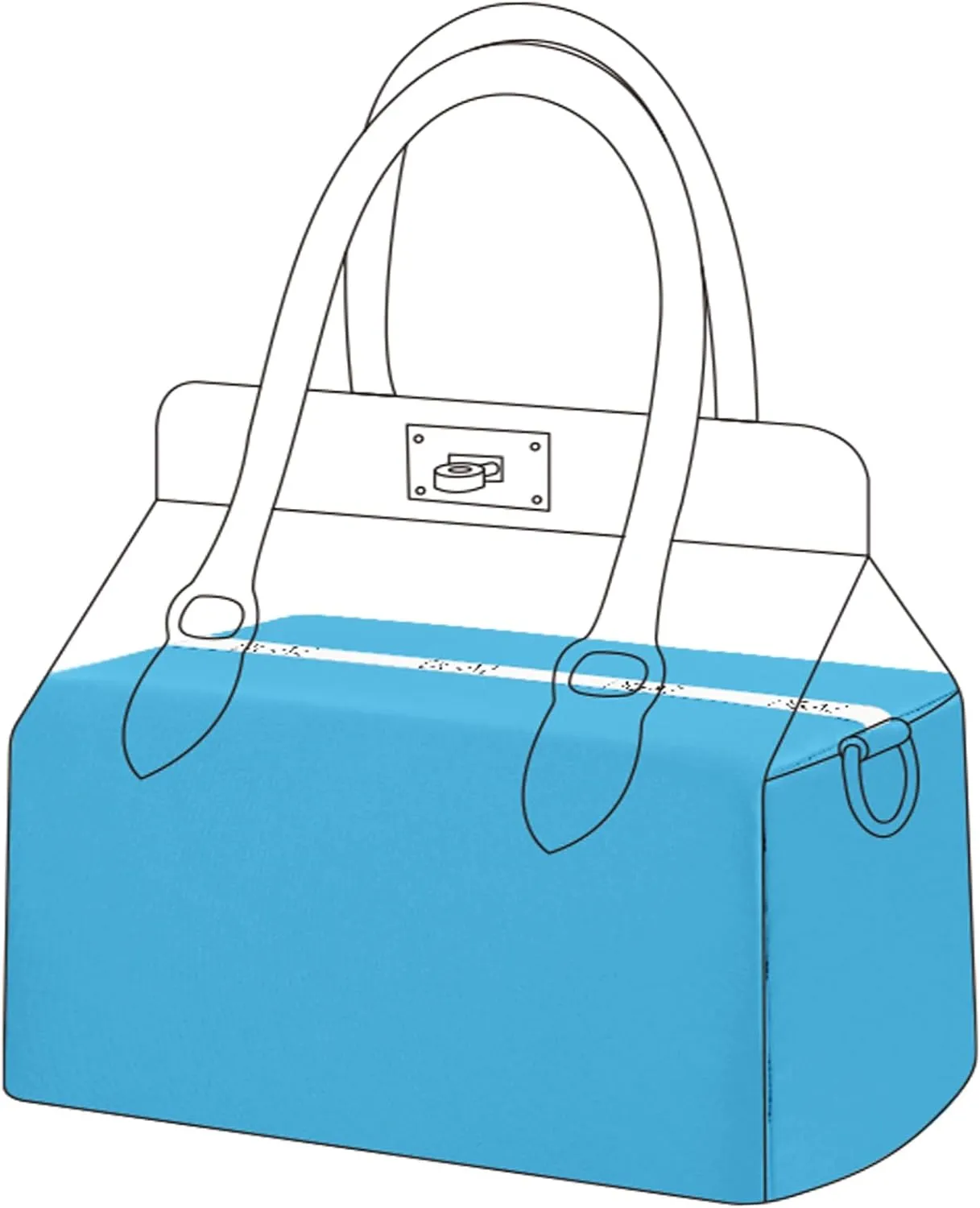 DGAZ Purse Pillow Shaper Insert for Hermes Toolbox Bags, Silky Pillow Shaper for Luxury Handbags(Blue du nord,Toolbox 26)