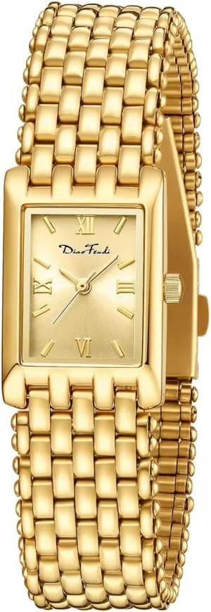 Diaofendi Gold Watches for Women Luxury Ladies Quartz Wrist Watches Stainless Steel Bracelet,Vintage Fashion Womens Gold Watch,Bracelet Adjustment Tool Included,Water Resistant