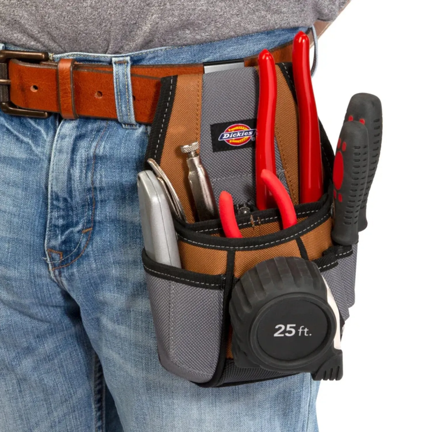 Dickies 57099 4-Pocket Rigid Tool Pouch with Tape Clip