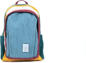DIME BAGS Naturals | The Pioneer | 100% Hemp Large Multi-Pocket Backpack (Boho Blue)