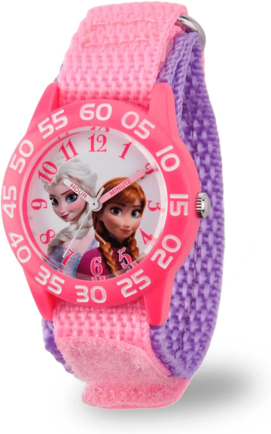 Disney Frozen Kids' Plastic Time Teacher Analog Quartz Nylon Strap Watch