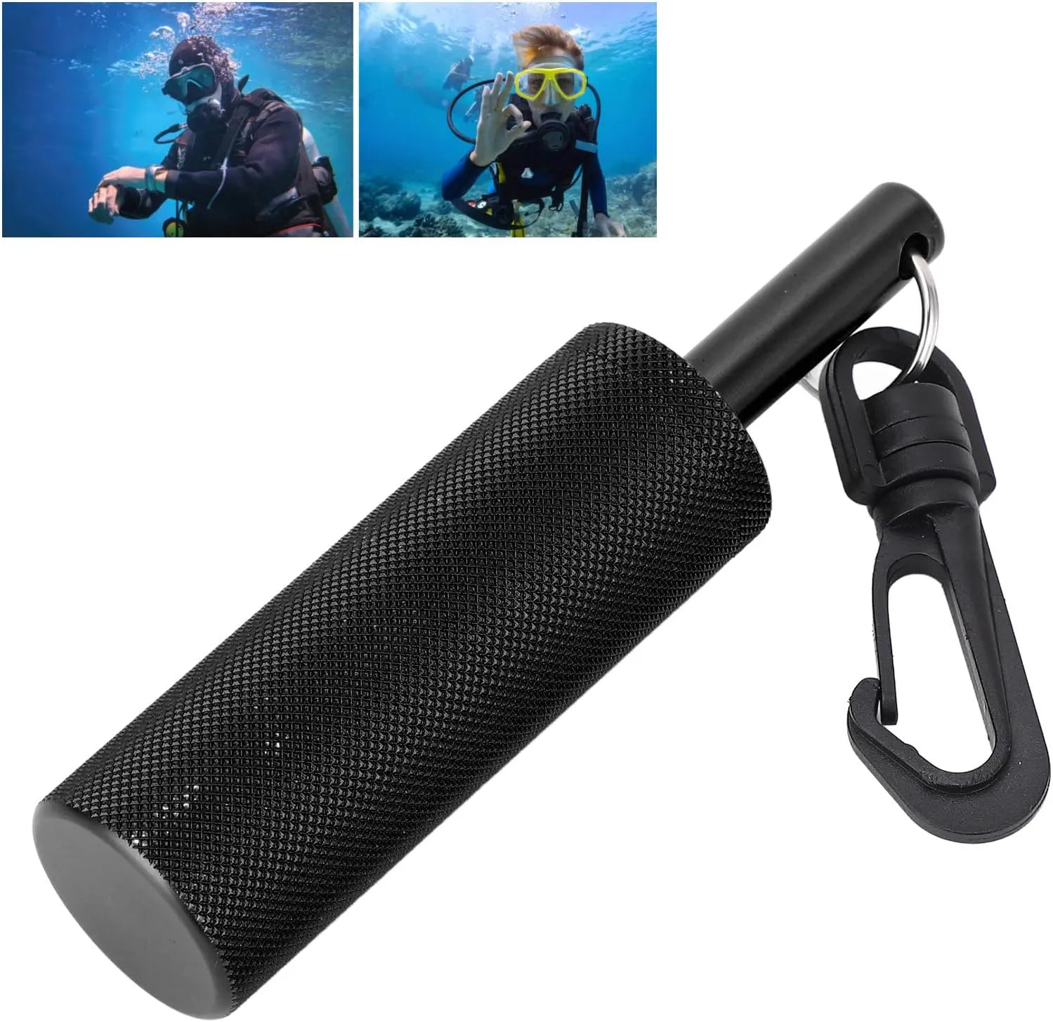 Dive Alert Signal Bell Stick with Slip Resistant Texture, Aluminum Alloy Underwater Shaker with 360° Hook for Scuba Diving, Guide Divers Underwater