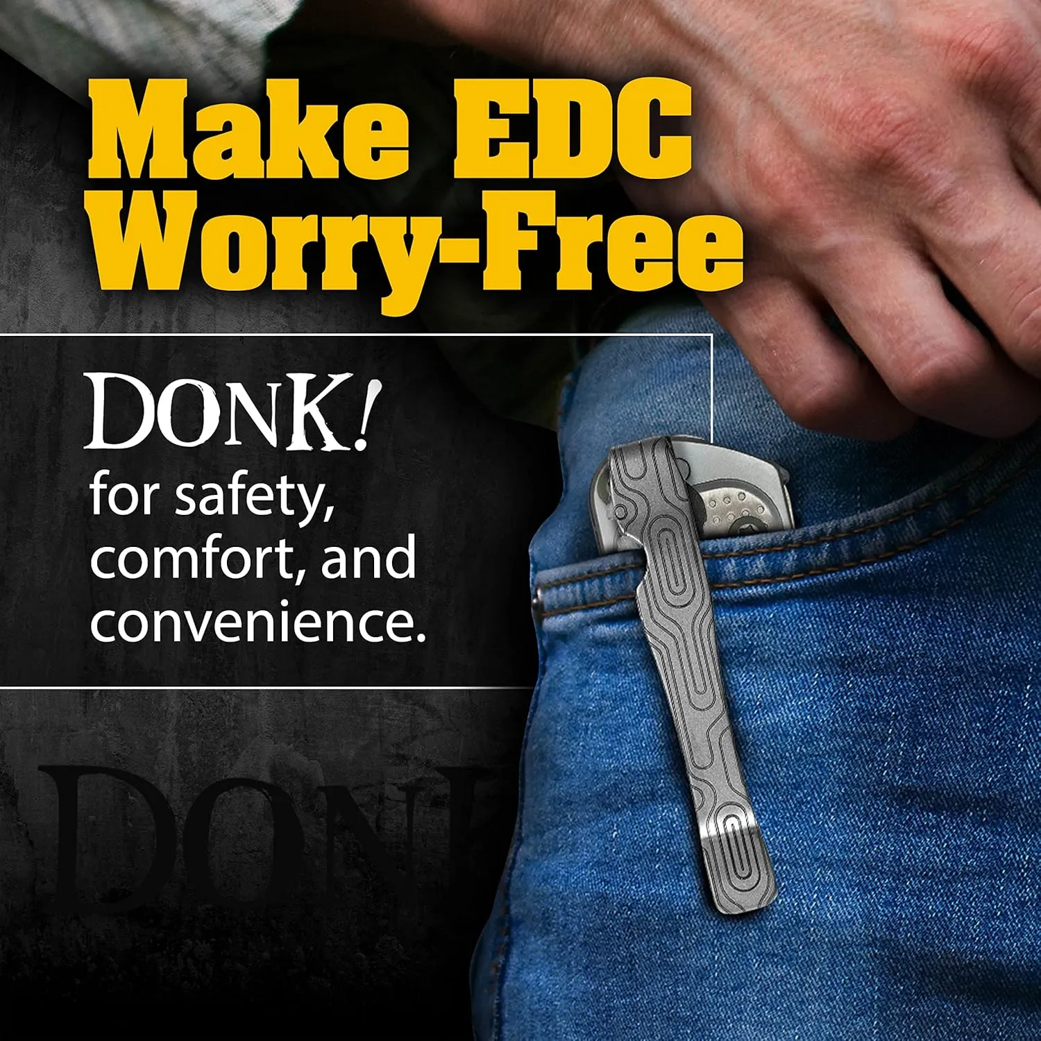 Donk! Pocket Clip for Leatherman Wave, Wave Plus , Surge & Charge AL, ALX, Ti, XTi - Titanium TC4 - Custom Designs - Quick Release - Extra Carry Options 'Norwegian Wood’