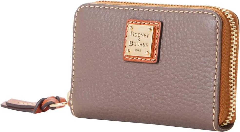 Dooney & Bourke Wallet, Pebble Grain Large Zip Around Credit Card Case Wallet - Elephant