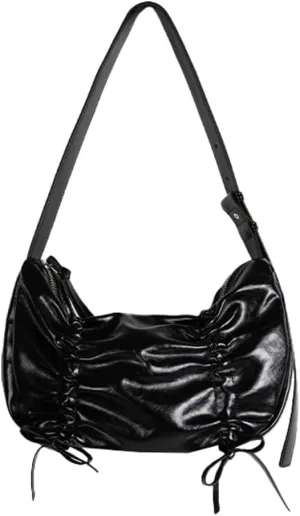 Drawstring Fold Bow Shoulder Bag for Women, Summer Elegant & Versatile Underarm Purse, Chic Dumpling Crossbody Bag