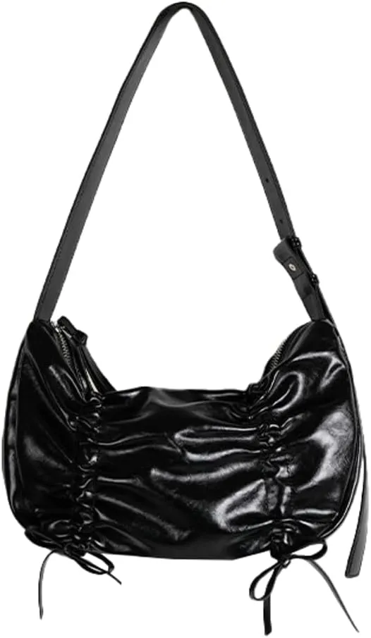 Drawstring Fold Bow Shoulder Bag for Women, Summer Elegant & Versatile Underarm Purse, Chic Dumpling Crossbody Bag