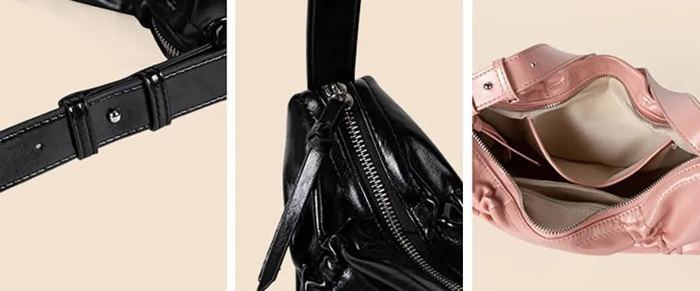 Drawstring Fold Bow Shoulder Bag for Women, Summer Elegant & Versatile Underarm Purse, Chic Dumpling Crossbody Bag