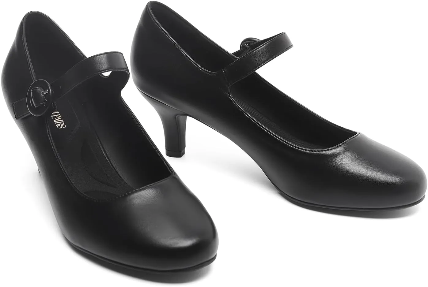 DREAM PAIRS Women's Kitten Heels Pumps, Low Heel Dress Shoes Mary Jane Round Closed Toe Comfortable Shoes for Wedding Office Dancing