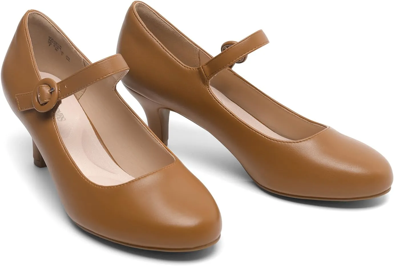 DREAM PAIRS Women's Kitten Heels Pumps, Low Heel Dress Shoes Mary Jane Round Closed Toe Comfortable Shoes for Wedding Office Dancing
