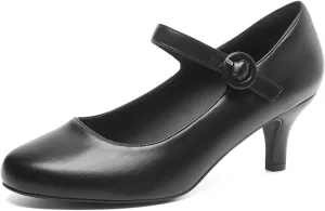 DREAM PAIRS Women's Kitten Heels Pumps, Low Heel Dress Shoes Mary Jane Round Closed Toe Comfortable Shoes for Wedding Office Dancing