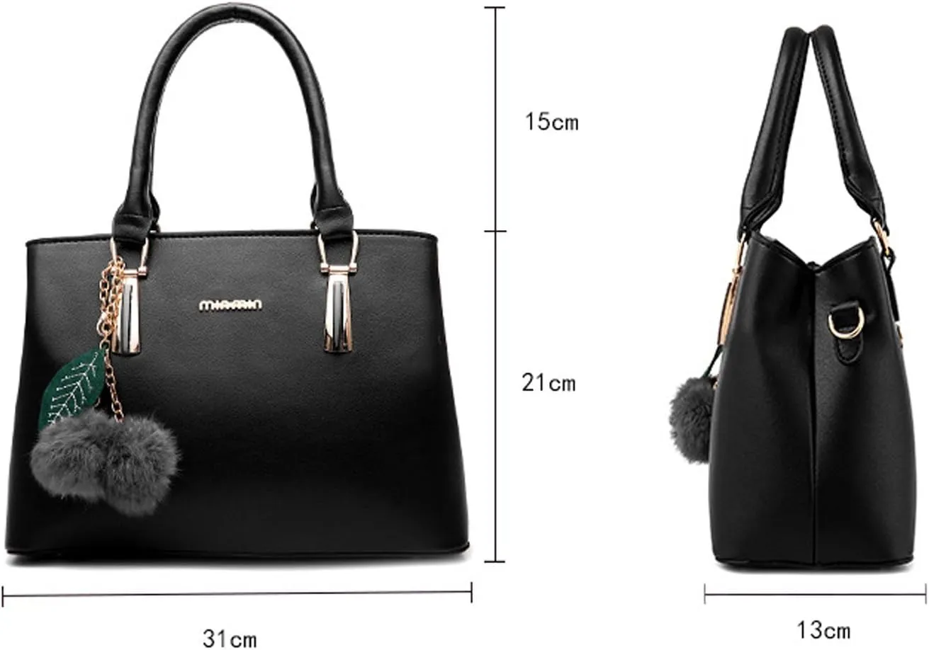 Dreubea Women's Leather Handbag Tote Shoulder Bag Crossbody Purse