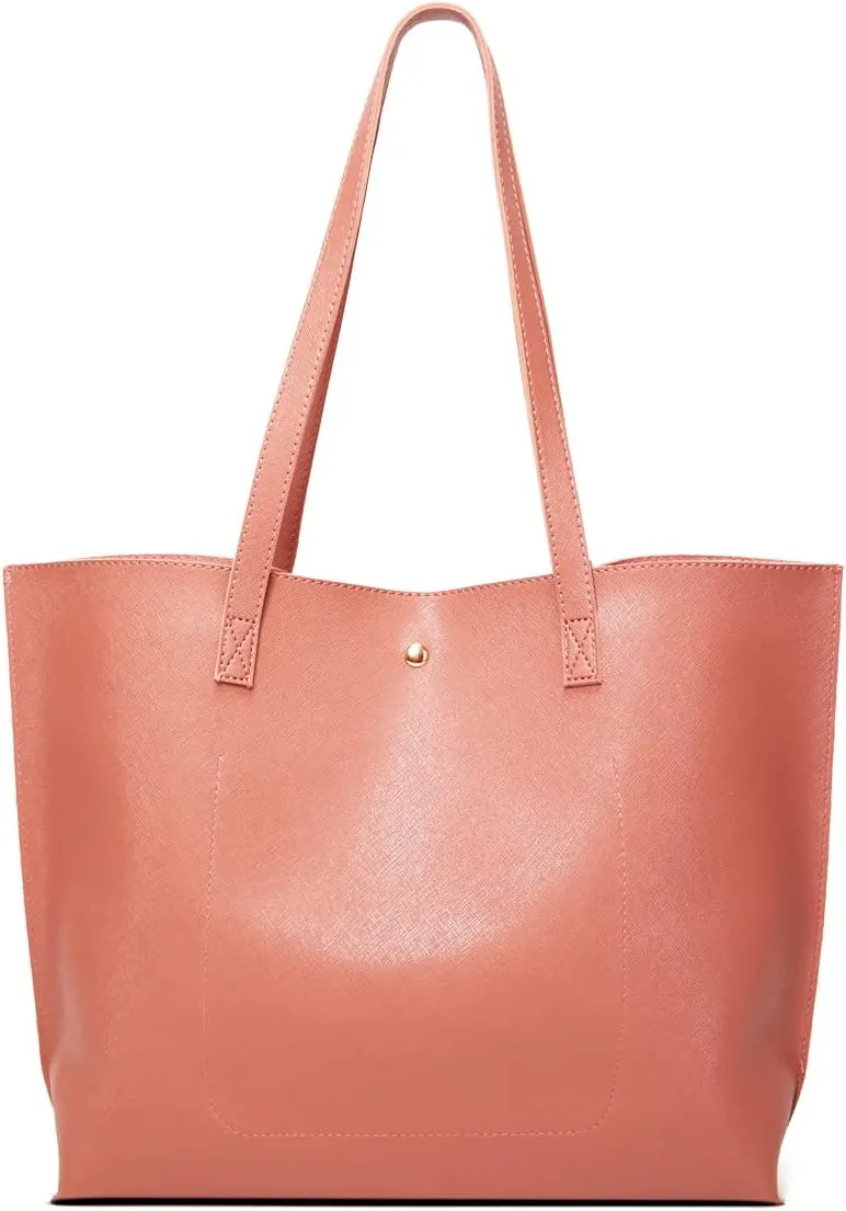 Dreubea Women's Soft Faux Leather Tote Shoulder Bag from, Big Capacity Tassel Handbag