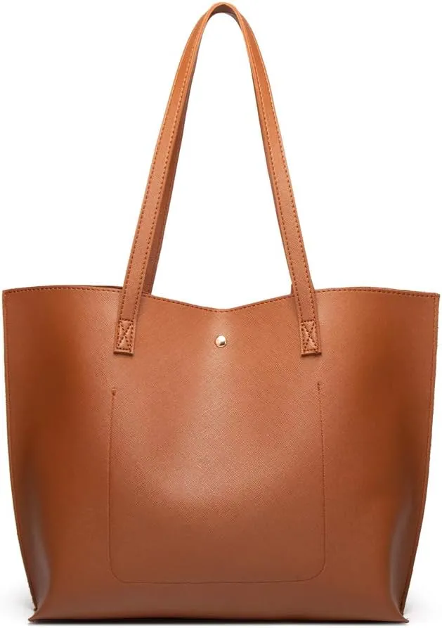 Dreubea Women's Soft Faux Leather Tote Shoulder Bag from, Big Capacity Tassel Handbag
