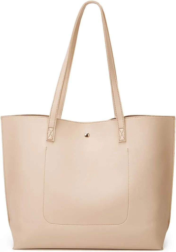 Dreubea Women's Soft Faux Leather Tote Shoulder Bag from, Big Capacity Tassel Handbag