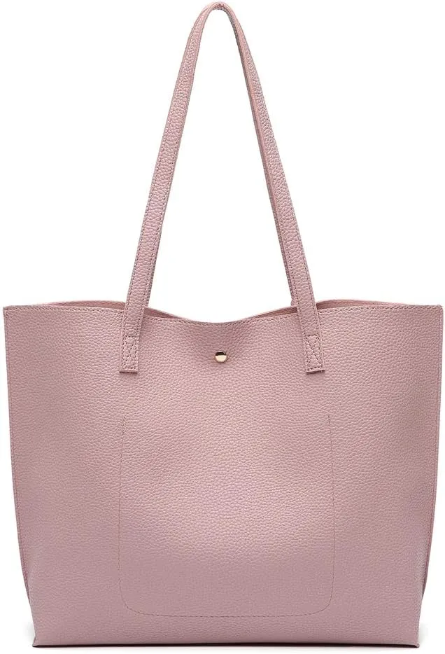 Dreubea Women's Soft Faux Leather Tote Shoulder Bag from, Big Capacity Tassel Handbag
