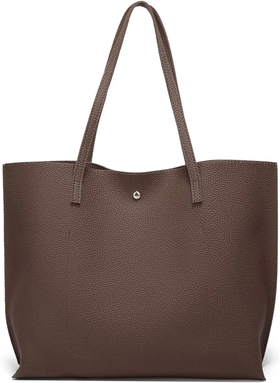 Dreubea Women's Soft Faux Leather Tote Shoulder Bag from, Big Capacity Tassel Handbag