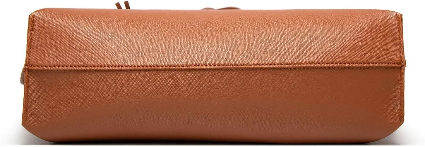 Dreubea Women's Soft Faux Leather Tote Shoulder Bag from, Big Capacity Tassel Handbag