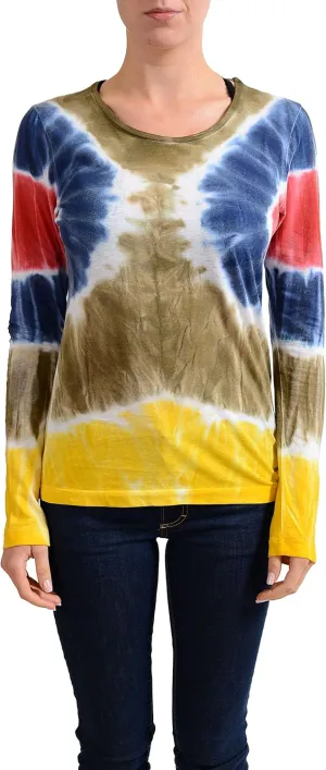DSQUARED2 Women's Multi-Color Linen Long Sleeve Top US XS IT 38