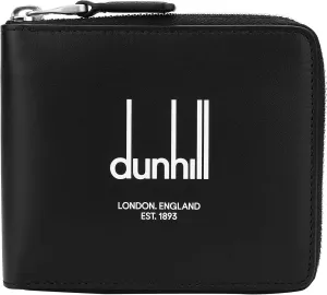Dunhill DU22R2355DP 001 4CC & Coin Purse Zip Around Wallet Black, Black