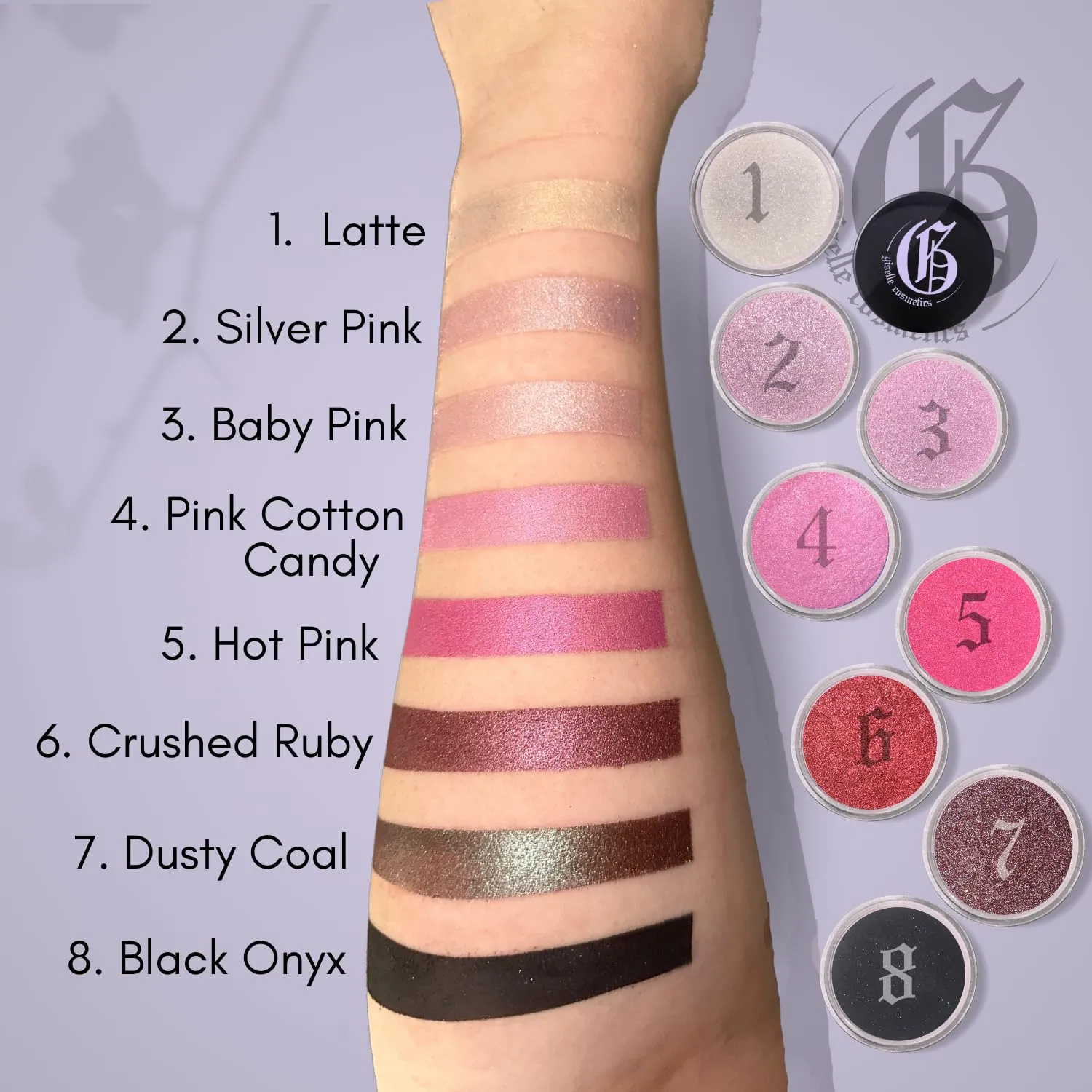 Dusty Coal: Eye Shadow Palette Makeup, Blue and Pink Eyeshadow, Glitter Highlighter Makeup Powder, and Organic Loose Powder