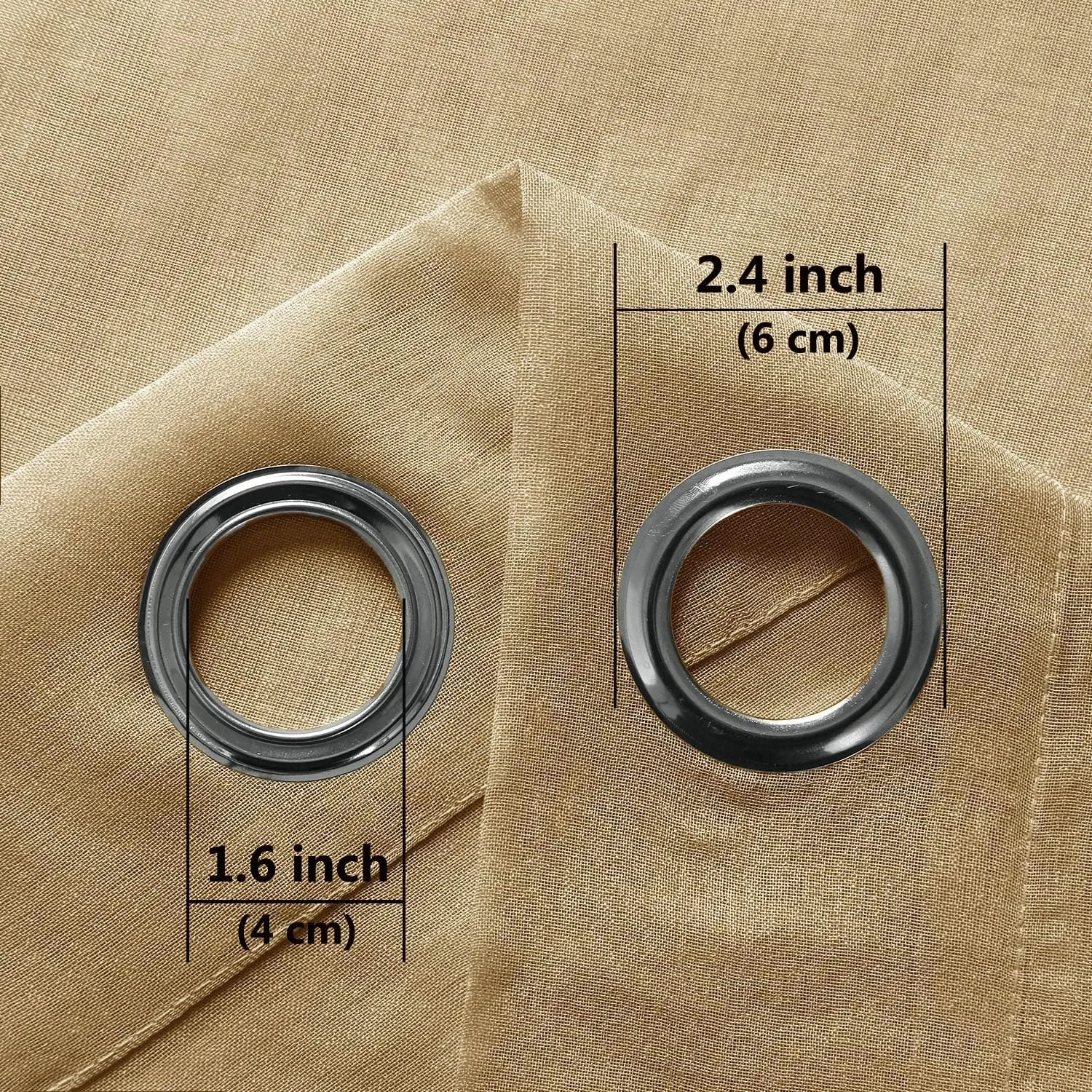 DWCN Taupe Sheer Curtains for Living Room Bedroom - Faux Linen Look Voile Drapes Grommet Top Window Curtain Panel 52 x 84 Inches Long, Set of 2 Panels