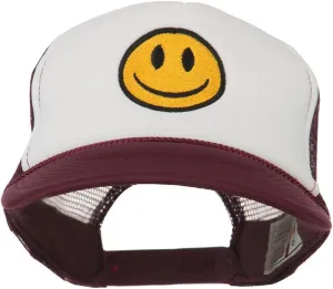 e4Hats.com Smile Face Embroidered Foam Mesh Back Cap
