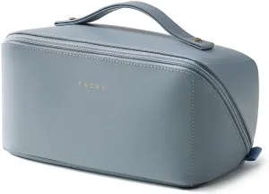 EACHY Travel Makeup Bag,Large Capacity Cosmetic Bags for Women,Waterproof Portable Pouch Open Flat Toiletry Bag Make up Organizer with Divider and Handle