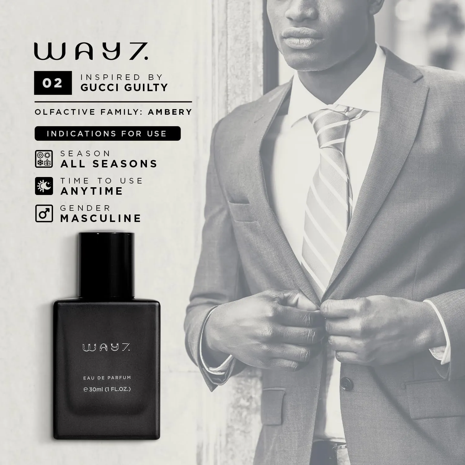 Eau De Parfum Inspired by Gucci Guilty Pour Homme, Concentrated Fragrance, Long-Lasting Perfume For Women & Men- Replica Cologne, Paraben Free, Vegan Perfume Spray (30 ml | 1 fl. oz)