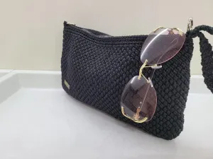 Elegant hand-knitted crochet handbag, black evening bag, custom gifts