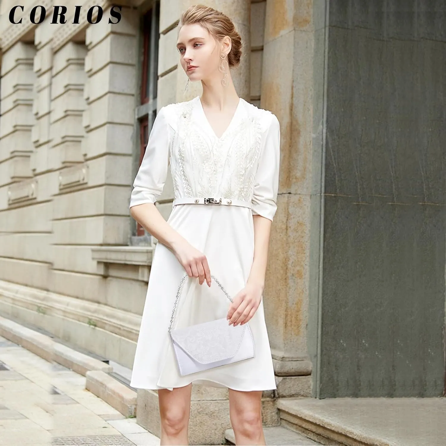 Elegant Handbag Shoulder Vintage Crossbody Women Lace Evening Floral Envelope Clutch Bridal Wedding Purse