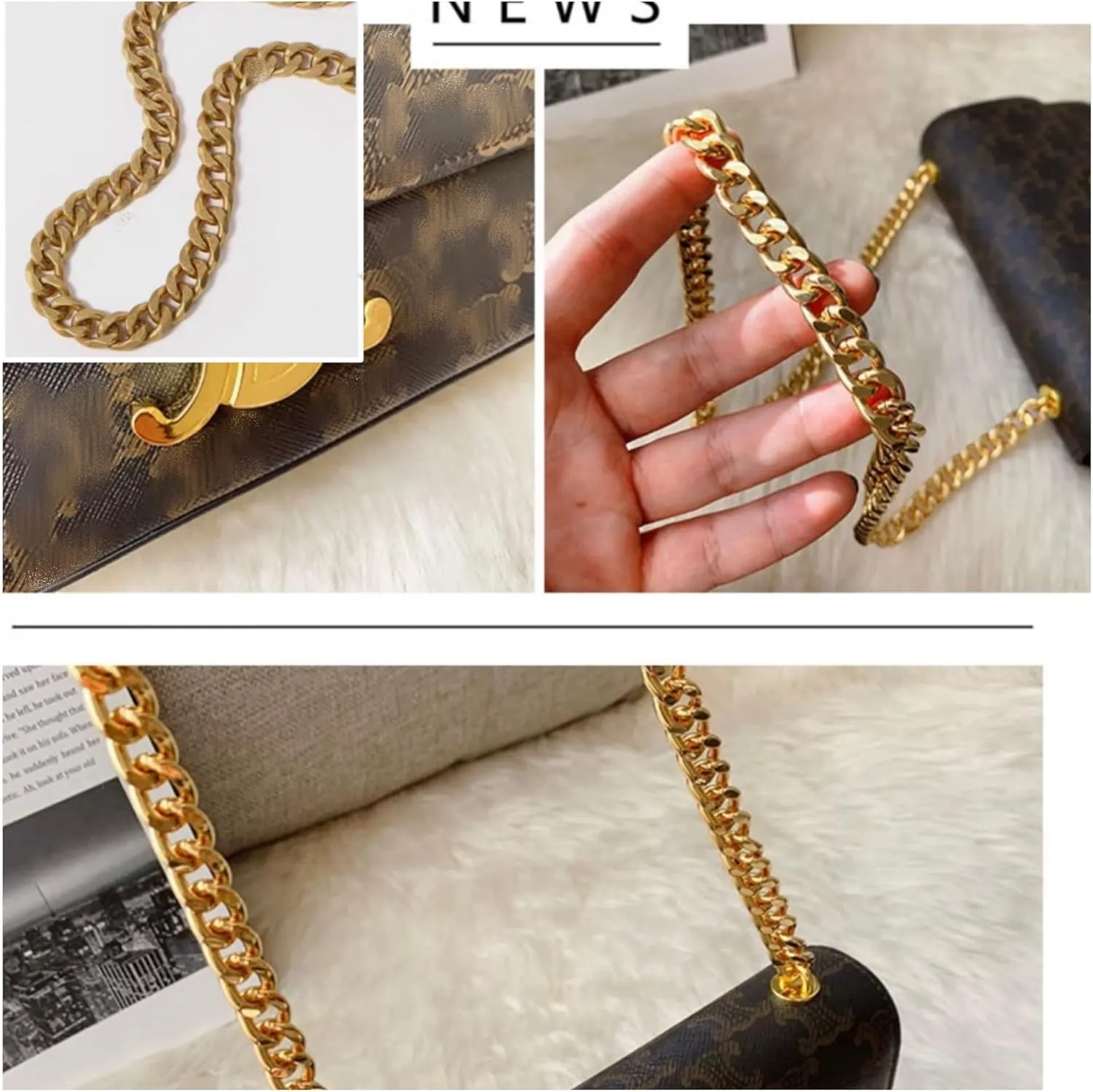 Elegant Real Leather Crossbody Bag, Burgundy Clutch, Single Shoulder Gold Bracelet