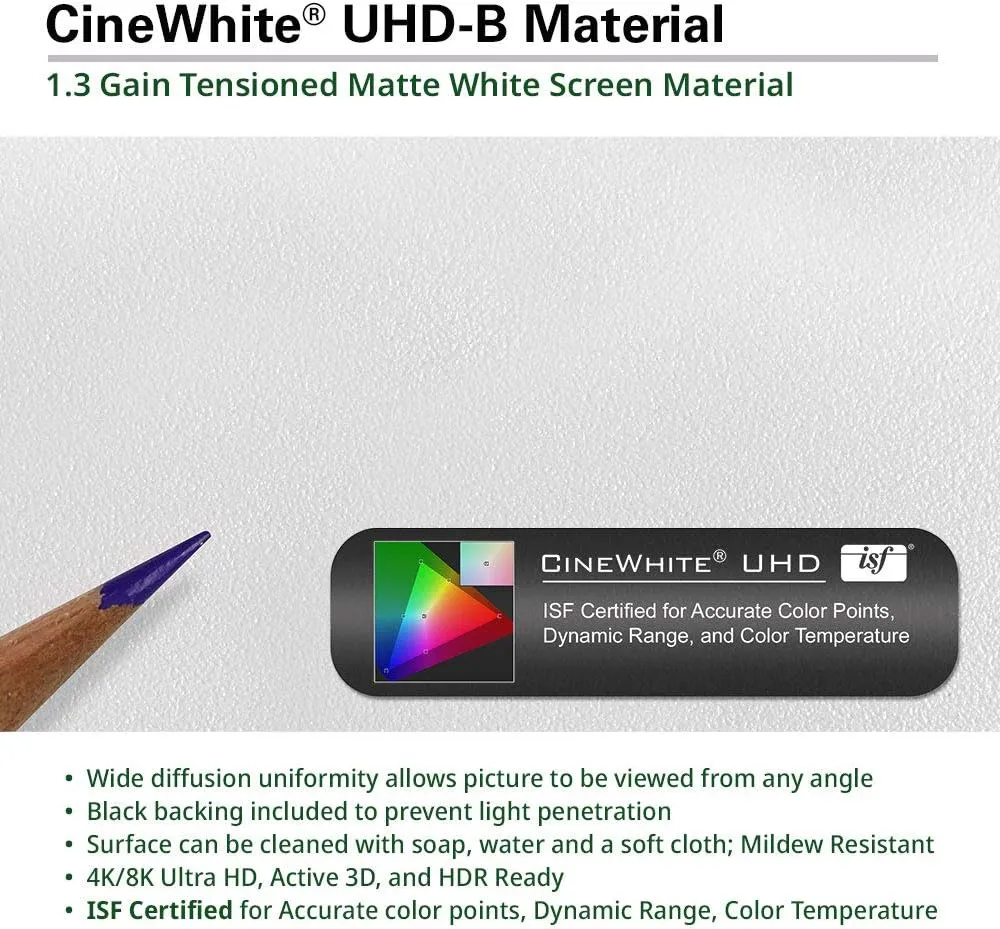 Elite Screens Sable Frame B2, 110 Inch Projector Screen Diag. 16:9, Active 3D 4K / 8K Ultra HD ISF Material Fixed Frame Home Movie Theater Projection Screen with Kit, SB110WH2-Z, CineWhite UHD-B