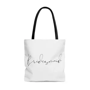 End-to-end encryption Script White Custom design Bridesmaid AOP Bag Tote