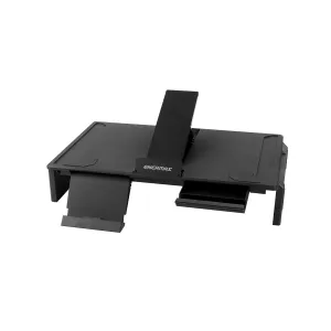 Enermax TANKSTAND-DF Dual-Function Foldable Laptop, Tablet & Monitor Stand w/Tilt Angle Adjustments, Built-in Storage/Phone Stand, Compatible 10" to 15.6", Up to 33lb/15kg (EMS004)
