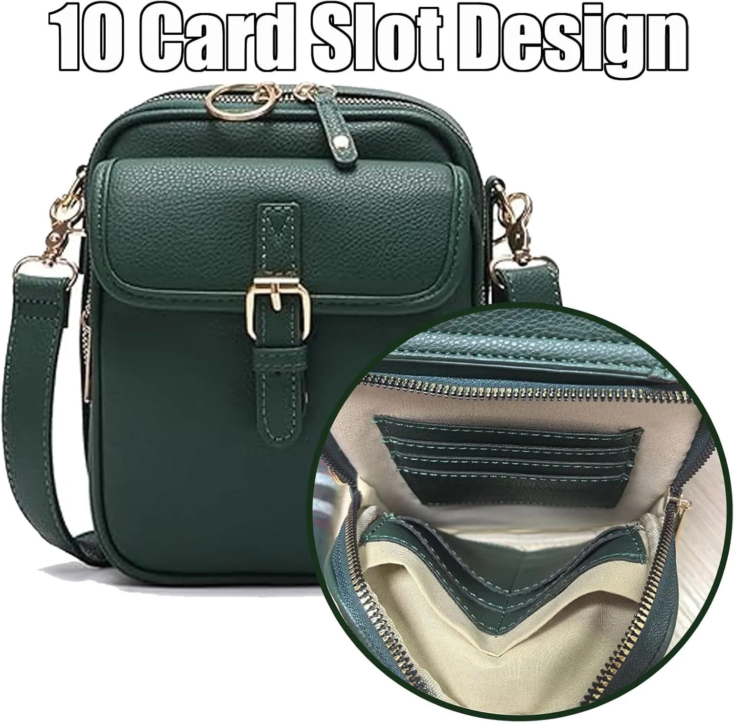 Enjoyaitlife Crossbody Bag, Enjoyaitlife Crossbody Leather Anti Theft Purse Handbag with Built in Wallet for Women