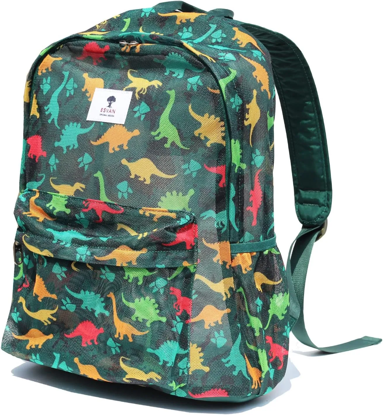 ESVAN Original Print Mesh Backpack Semi-Transparent Sackpack See Through Beach Bag Daypack Multi-Purpose Women Men Unisex