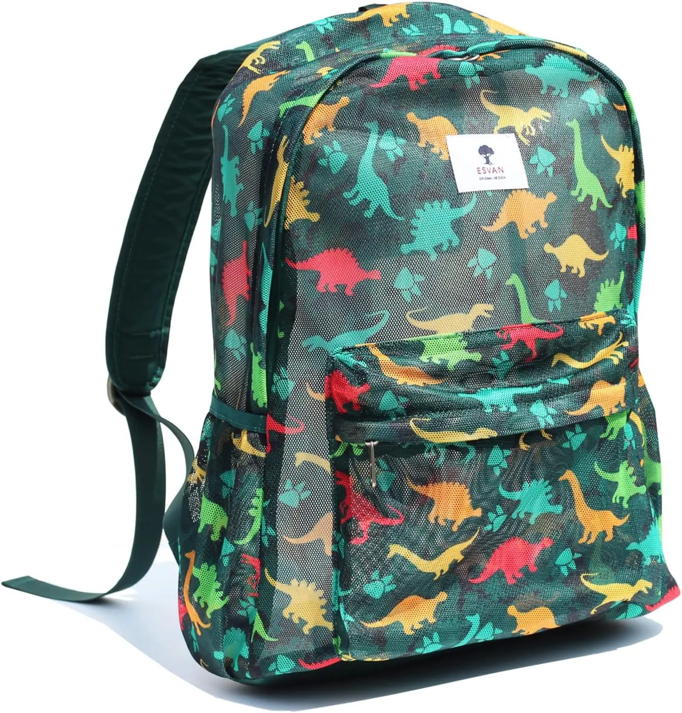 ESVAN Original Print Mesh Backpack Semi-Transparent Sackpack See Through Beach Bag Daypack Multi-Purpose Women Men Unisex