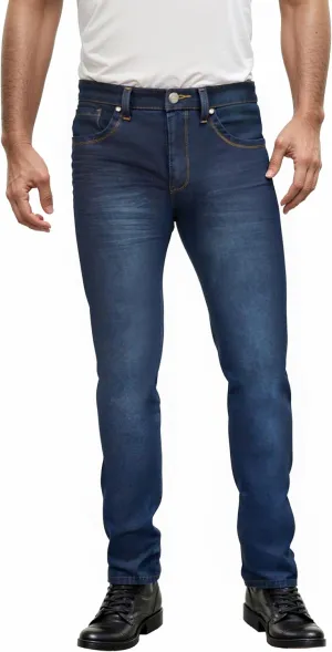 ETHANOL Mens Super Comfy Straight Stretch Knit Jersey Denim Five Pocket Jean