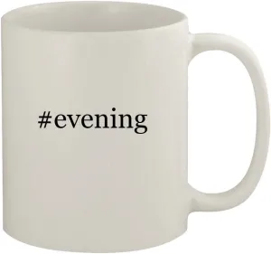 #evening - 11oz Ceramic White Coffee Mug, White