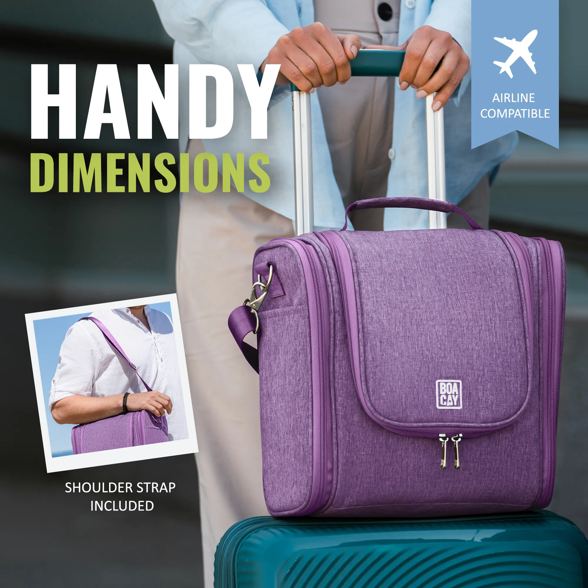 Extra-Large Collapsible Hanging Toiletry Bag - Wild Purple