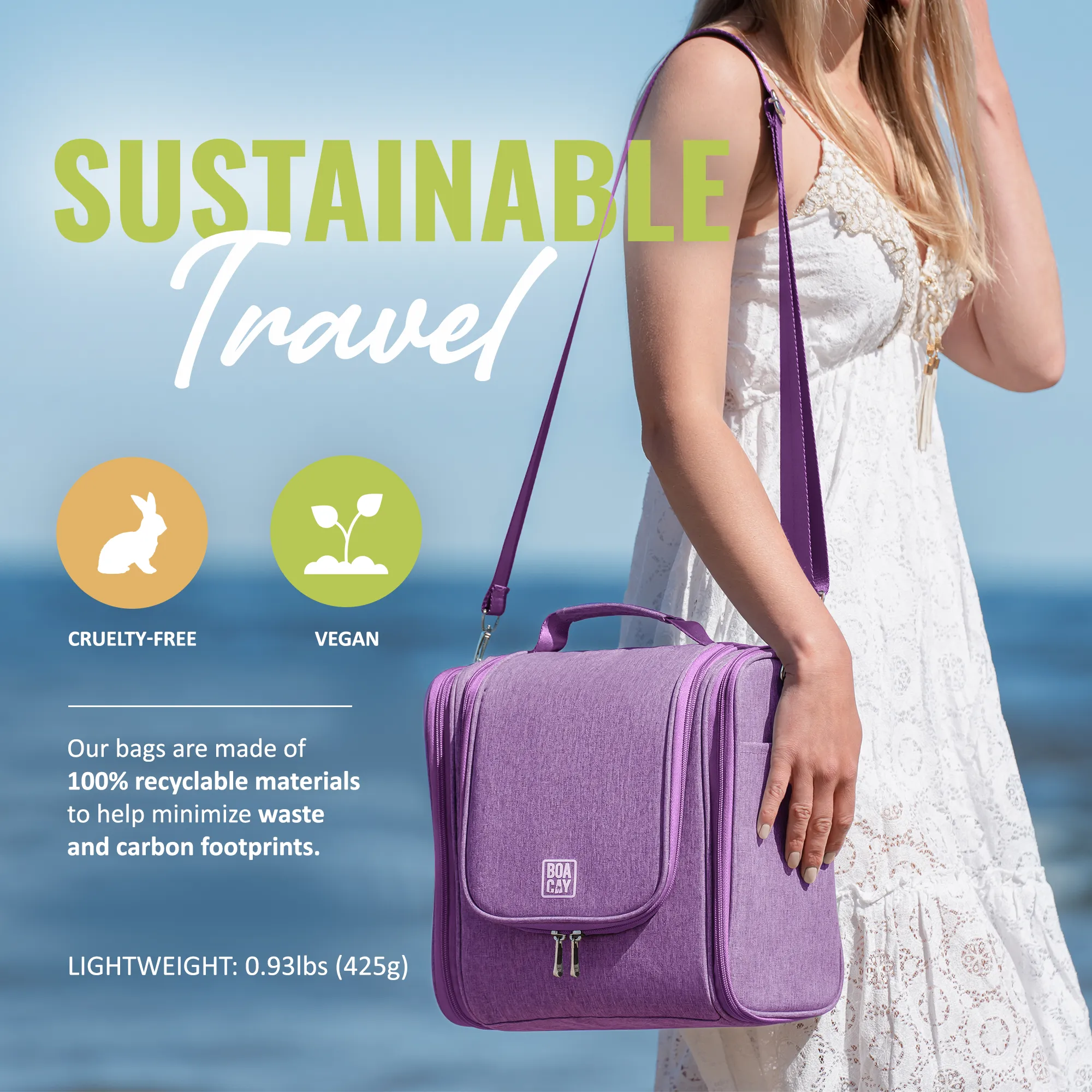 Extra-Large Collapsible Hanging Toiletry Bag - Wild Purple