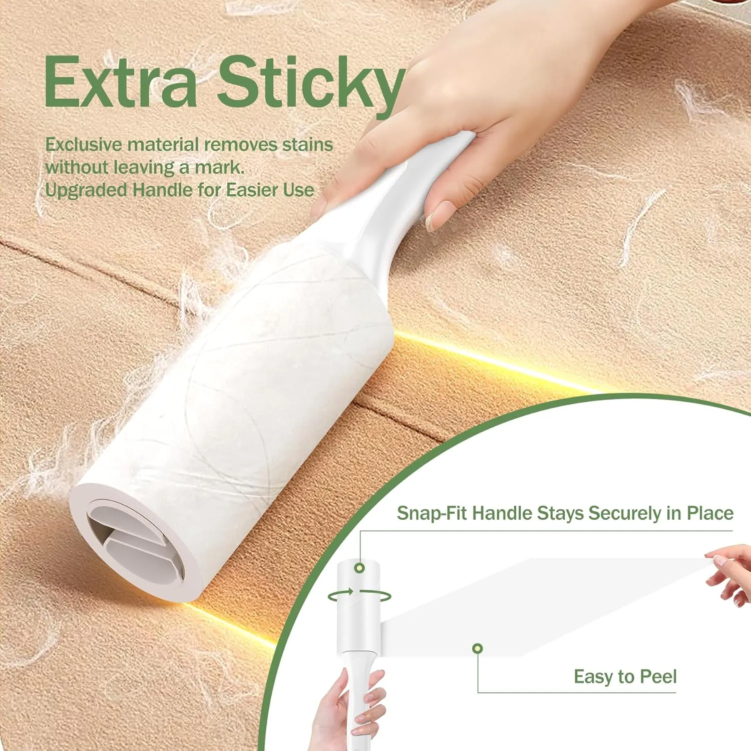 Extra Sticky Lint Roller for Pet Hair, 800 Sheets with Reinforced 4 Handles and Tough Paper, Perfect for Dog and Cat Hair Removal, Ideal for Clothes, Carpet, and Dust Cleaning Mega Value Set