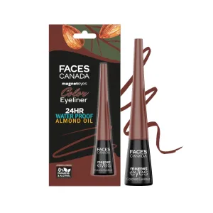 FACES CANADA Magneteyes Color Eyeliner Gel - Powerful Brown,4 Ml|Glossy Finish|24Hr Long-Lasting|Waterproof|Smudgeproof|Precise Application|Intense Color Payoff|Almond Extract & Vitamin E