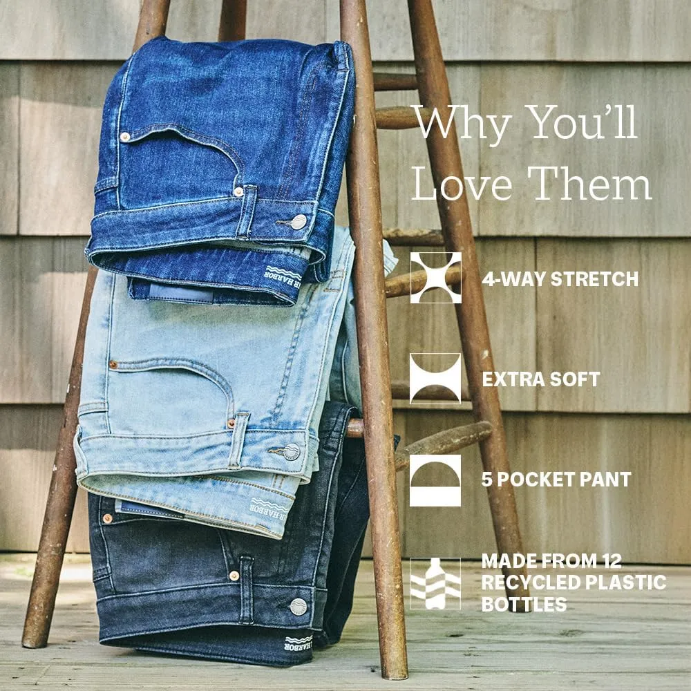 Fair Harbor The Ultra-Stretch Driftwood Denim –– Men's Straight-Fit Denim Pant, 32-Inch Inseam – Soft-Stretch, Authentic Wash